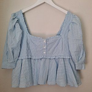 NWOT Free People puff sleeve peplum top